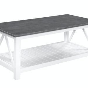 Surrey Coffee Table in White and Gray, Ready to Ship