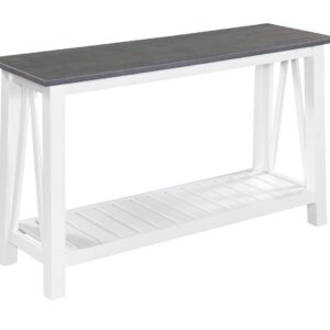 Surrey Sofa Table in White and Gray, Ready to Ship