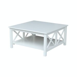 Hampton Square Coffee Table in White, Ready to Ship