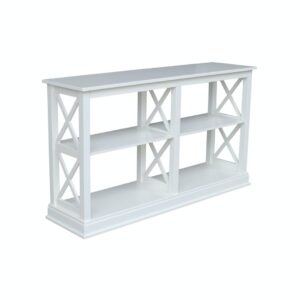 Hampton Sofa Table With Shelves in White, Ready to Ship