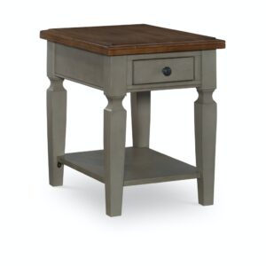 Vista End Table in Hickory and Stone, Ready to Ship