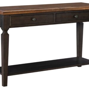 Vista Sofa Table in Hickory and Coal, Ready to Ship