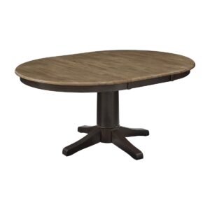 Rivermont 48 Round Butterfly Extension Dining Table in Wheat and Coal, Ready to Ship