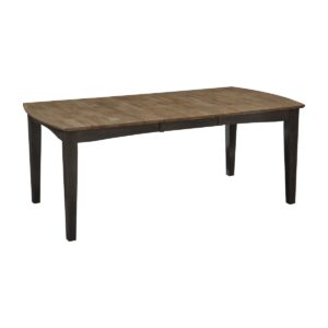 Rivermont Bow-End Butterfly Extension Dining Table in Wheat and Coal (40x60, extends to 78), Ready to Ship