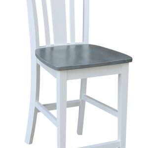 24-Inch San Remo Stool in White and Gray, Ready to Ship