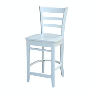 24-Inch Emily Stool in White, Ready to Ship