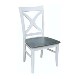 Salerno Chair in White and Gray, Ready to Ship