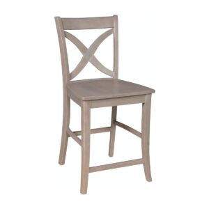Salerno Stool in Weathered Gray, Ready to Ship