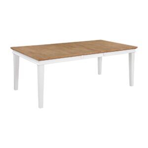 Sanibel Dining Table in Honey and White (40x60, extends to 78), Ready to Ship