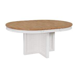 Sanibel Shell Extension Dining Table in Honey and White, Ready to Ship