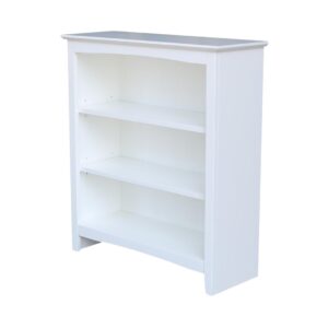 Shaker Bookcase 32x12x36 in White, Ready to Ship