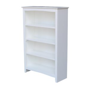 Shaker Bookcase 32x12x48 in White, Ready to Ship