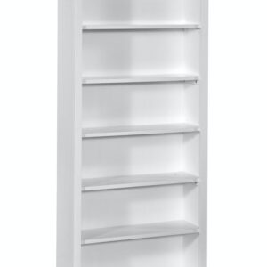 Shaker Bookcase 32x12x84 in White, Ready to Ship