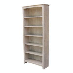 Shaker Bookcase 32x12x72 in Gray, Ready to Ship