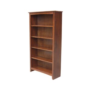 Shaker Bookcase 32x12x60 in Espresso, Ready to Ship
