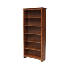 Shaker Bookcase 32x12x72 in Espresso, Ready to Ship