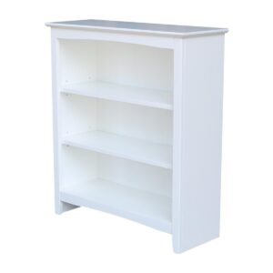 Shaker Bookcase 32x12x36 in White, Ready to Ship
