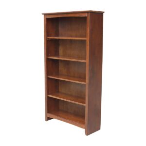 Shaker Bookcase 32x12x60 in Espresso, Ready to Ship