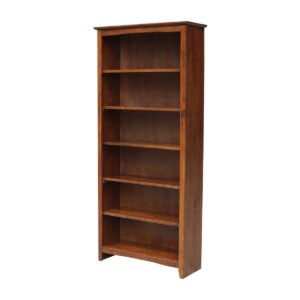 Shaker Bookcase 32x12x72 in Espresso, Ready to Ship