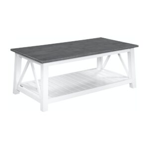Surrey Coffee Table in White and Gray, Ready to Ship