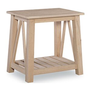 Surrey End Table in Chalk and Blue, Ready to Ship