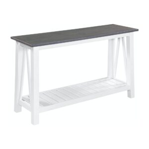 Surrey Sofa Table in White and Gray, Ready to Ship