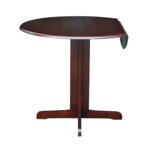 36-Inch Round Pedestal Table in Espresso, Ready to Ship