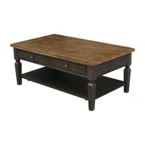 Vista Coffee Table in Hickory and Coal, Ready to Ship
