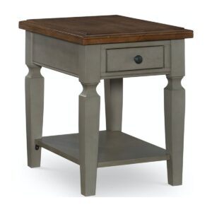 Vista End Table in Hickory and Stone, Ready to Ship