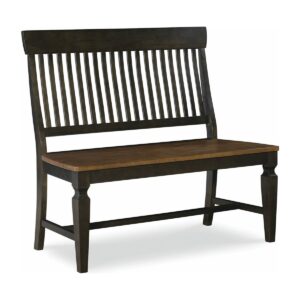 Vista Slatback Bench in Hickory and Coal, Ready to Ship