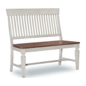 Vista Slatback Bench in Hickory and Shell, Ready to Ship