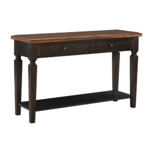 Vista Sofa Table in Hickory and Coal, Ready to Ship