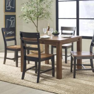 78 Inch Extension Dining Table, Warm Brown Oak in a dining room