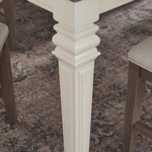 Extending Dining Table, 78 to 110 in, Taupe Gray and Soft White in a dining room